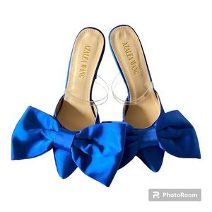 NWOT azalea wang shoes women 4'in heels blue size 7.5